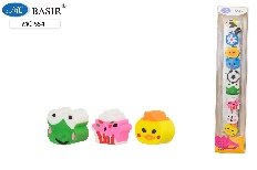 Ластик-насадка для карандашей: набор "АССОРТИ"; цветные, в форме животных, десерта, мяча; в пластико