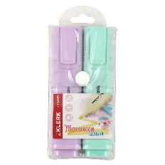 Набор текстовыделителей 2цв 1-5мм KLERK Macaroon Pastel 216699 фиол зел