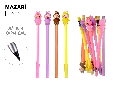 Карандаш вечный ЗУБАСТИК, 4 цвета корпуса в ассортименте, ПВХ-упаковка