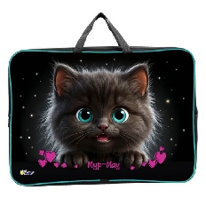 ПМД 3-20-4 Мур-мяу - папка менеджера А3(ручка - тесьма),п/э с диз., широкая боковинка, 475х345х80 мм