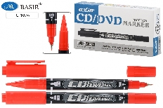 CD/DVD Маркер: 2-х сторонний, чёрный корпус, цветные колпачки; с одной стороны-острый наконечник-1,0