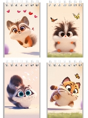 Блокнот А7 40л. на гребне МИЛЫЕ ЖИВОТНЫЕ - 8 (Б40-9332) обл.-мел.кар, бл-офс,в клетку