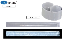 Светоотражающий слэп-браслет "Серебристый": 30 см, сделан из специальной гибкой стали, поверх которо