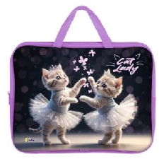 ПМД 4-20 Cat ballet - папка менеджера А4(ручка - тесьма),п/э с диз. широкая боковинка,350х265x80мм