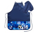 ФН 41-1 Синий футбол -  фартук с нарукавниками,тонкий,  535*445 мм