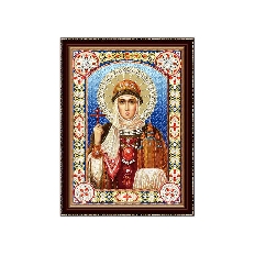 Алмазная мозаика 30х40 см с подрамником c част. зап. (блест) Икона Святой Княгини Ольги (Арт. BH22)