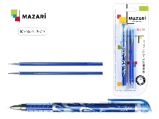 Ручка M-5524B-70 гелевая со стираемыми чернилами PRESTO, СИНЯЯ + 2стержня,  игол. пиш. узел 0.5 мм