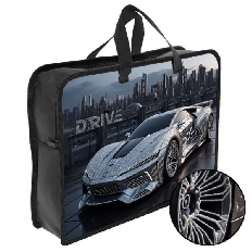 ПТ-14-4-12 Silver auto - папка печать на пластике А4 с ручками(тесьма), дизайн с двух сторон,фольга