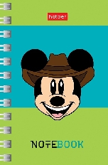 Записная книжка 40л А7ф 67х102мм клетка на гребне серия -Mickey emojis-