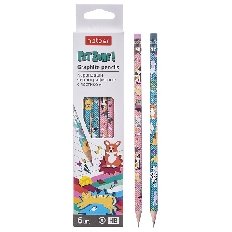 НАБОР Карандаш чернографитн. Hatber круглый корпус 6шт. -PetZone- Ассорти "HB" с ластиком заточен.