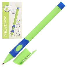 Ручка шар 0,8 трехгран зел корп резин манжет КОКОС обуч письму д/правшей 231616 син к/к