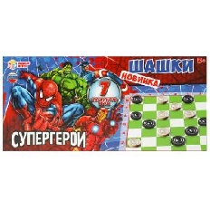 Супергерои. Шашки в коробке. 390х180х25 мм. Умные игры в кор.20шт