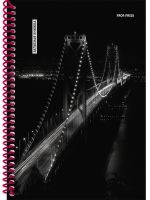 Записная книжка А5, 80л. Мост в чёрно-белом (80-3772) на спирали, обл. мелов. картон