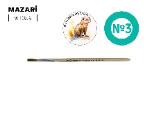 Кисть художественная, колонок, №3, круглая, обойма обжимная, ручка деревянная