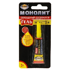 Суперклей-ГЕЛЬ секундный AVIORA-МОНОЛИТ 3 г., на листе 12шт. NEW /288
