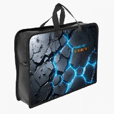 ПТ-14-4  Неоновый разлом  - папка печать на пластике А4 с ручками(тесьма), дизайн с двух сторон