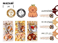 Ножницы детские КАПИБАРА, 125 мм, лезвия из нержавеющей стали, с защитным футляром, пластиковые ручк