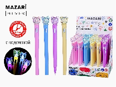 Ручка шариковая с подсветкой, СИНЯЯ, пулевидный пиш.узел 0.7мм, корпус пластиковый, сменный стержень