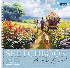 "Premium" Тетрадь SketchBook 60л А4ф 210х210мм 120г/кв.м без линовки с твердой обложкой запечат. фор