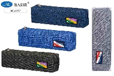 Пенал-косметичка: "WEAR"; ткань под лён, цветной с аппликацией /ассорти/, размер 19,5*6*4 см, в плас