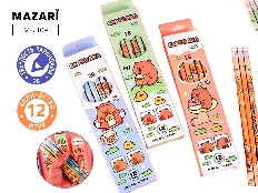 Карандаш чернографитный деревянный CAPYBARA, 2В, корпус круглый, картонная упаковка