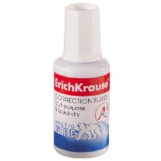 Корректирующая жидкость с кисточкой ErichKrause® Arctic white, 20г (в пленке по 10 шт.)