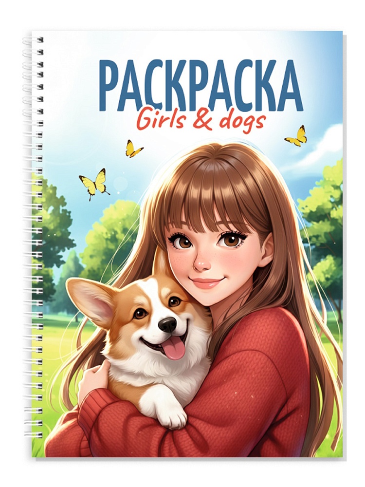 ПРОФ-ПРЕСС. РАСКРАСКА-АНТИСТРЕСС. ДЕВУШКИ. Girls&Dogs