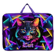 ПМД 3-20-4 Geometric cat - папка менеджера А3(ручка - тесьма),п/э с диз., широкая боковинка, 475х345
