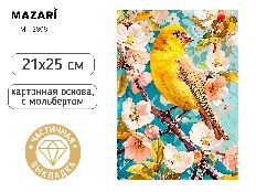 Алмазная мозаика с мольбертом ПТИЦА, 21х25см, 1 дизайн, частичная выкладка, ОПП-упаковка.