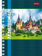 Записная книжка 140л А6ф клетка на гребне серия -Великолепные замки-