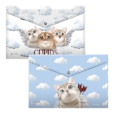 Набор из 4 папок-конвертов пластиковых ErichKrause® Cupids, A4, ассорти