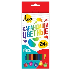 "Лео"   "Учись"   Набор цветных  карандашей   LNSCP-24   заточенный     24 цв. .