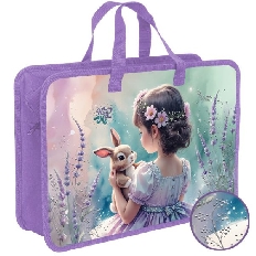 ПТ-18-12 Мой зайчонок- папка печать на пластике с ручками, дизайн с двух сторон