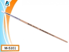 Кисть художественная M-5101, из волоса белки, №1, круглая, обойма обжимная, ручка деревянная