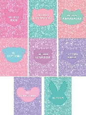 БЛОКНОТ А6 32л. на гребне СИЛУЭТЫ И КОМПЛИМЕНТЫ (Б32-5012) ассорти 8 диз. в спайке, софт-тач МП