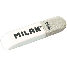 "Milan"   Ластик 8030 скошенный комбинированный   6 х 1,4 х 10,7 см  . CCM8030BG бело-серый