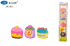 Ластик: набор-ластиков "ДЕСЕРТ"; цветные в форме кекса, печенья; в пластиковой упаковке /25*5,2 см/
