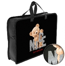 ПТ-14-4-12 Мишка NICE - папка печать на пластике А4 с ручками(тесьма), дизайн с двух сторон,фольга