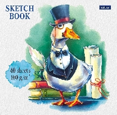 "Premium" Блокнот SketchBook 40л А5ф 165х165мм без линовки 100г/кв.м на скобе Обл. мел.картон мат.ла