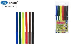 Набор фломастеров: "ЗАЙЧИК"; цветной корпус, упаковка с европодвесом, 6 цветов (длина 12,5 см).