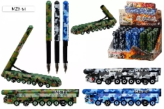 Шариковая ручка-игрушка: "ВОЕННАЯ ТЕХНИКА"; цветной корпус в форме военной машины /ассорти/, цвет че
