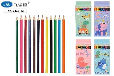Набор цветных карандашей: "DINO"; деревянные; шестигранный корпус; цветная упаковка с рисунком /ассо