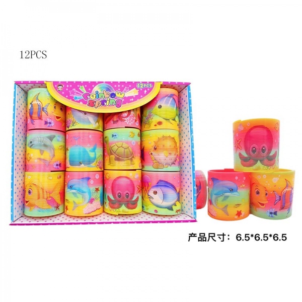 Пружинка-радуга, цвет в ассорт. в дисплее уп-12шт в кор.2*20уп