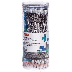 Карандаш чернографитн. Hatber Тетрис круглый корпус 72шт. серия  "HB" с ластиком с заточ.  в пласт.т