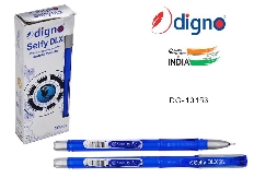 Ручка шариковая с чернилами на масляной основе:  DIGNO "SELFY DLX"; синий тонированный корпус, рифлё