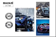 Блокнот А6, 40 л., обложка картон, блок офсет