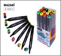 Набор маркеров для скетчинга двусторонние FANTASIA, 12цв., Autumn colors (цвета осени), пулевид./кли