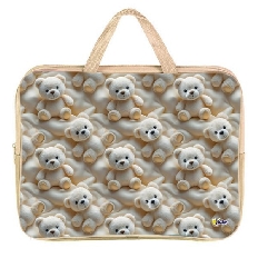 ПМД 2-20 Бежевые мишки -папка менеджера А4(ручка - тесьма),п/э с диз.,  350х265x45 мм