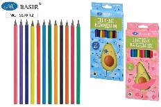 Набор цветных карандашей: "АВОКАДО"; пластиковые; шестигранный корпус; цветная упаковка с рисунком /