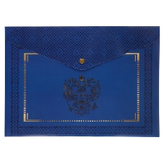 Папка-конверт на кнопке А4 (235*330мм) 0,18мм KLERK Символика на синем 231766 непрозрачная синяя с р